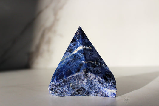 Sodalite Polished Top, Raw Sides Point (1)