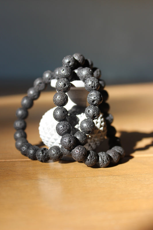 Black Lava Bracelet 8mm