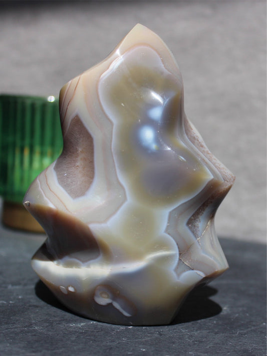 Beautiful Agate Flame | Brown Orca Agate Flame | Tons of Soul