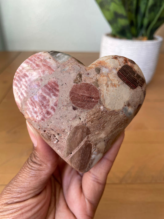 “Bullseye” Pudding Stone Heart (2)