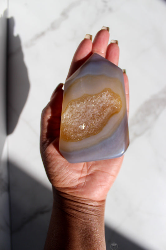 Thin Druzy Agate Tower | Druzy Agate Point | Tons of Soul