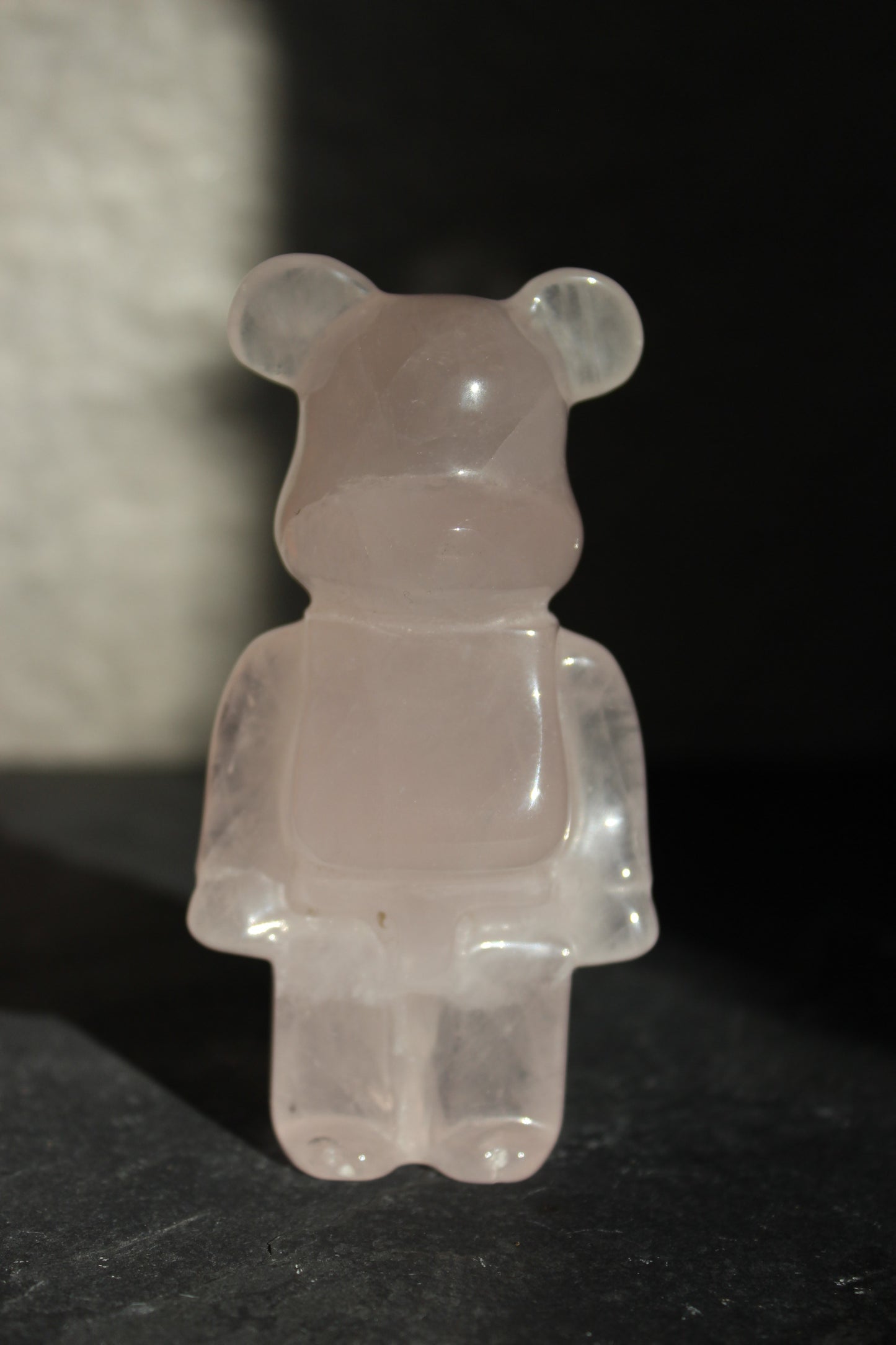 Rose Quartz BearBrick | Crystal Bear | Crystal Carving Figurine | Tons of Soul