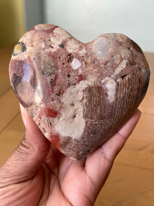“Wavy” Pudding Stone Heart (5)