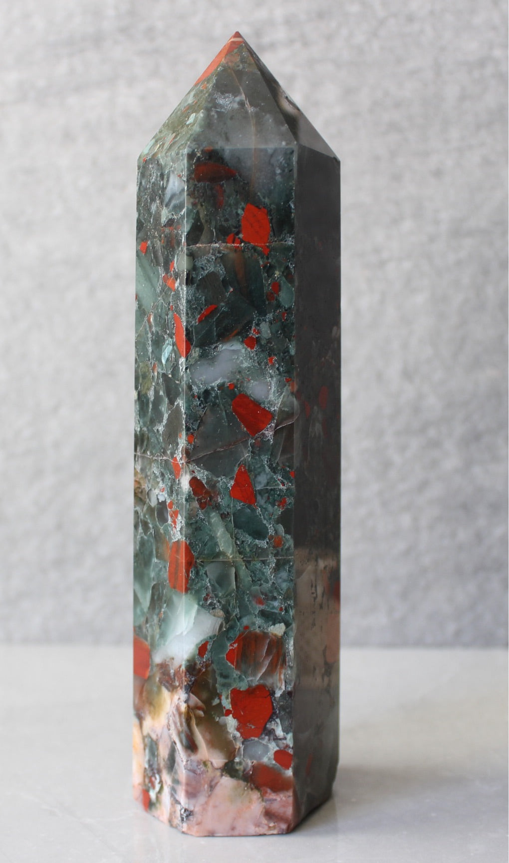 Large African Bloodstone Tower | African Bloodstone Point Tons of Soul