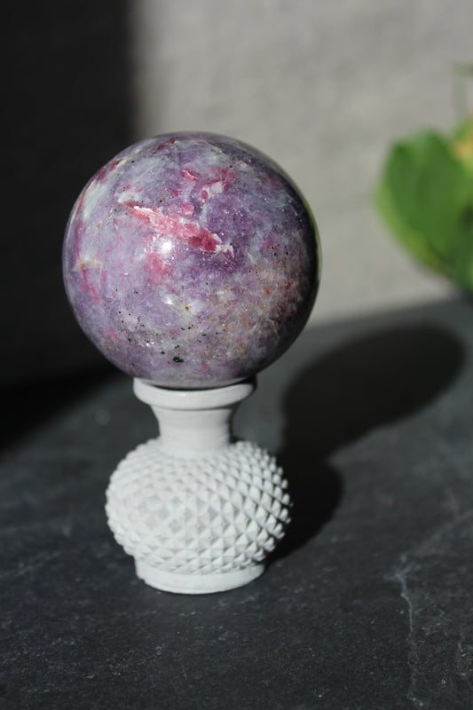 Unicorn Stone Sphere | Lepidolite, Pink Tourmaline, Smoky Quartz, Clevelandite Sphere | Pegmatite Sphere | Crystal Ball | Tons of Soul