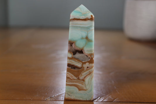 Blue Aragonite / Caribbean Calcite Obelisk (7)