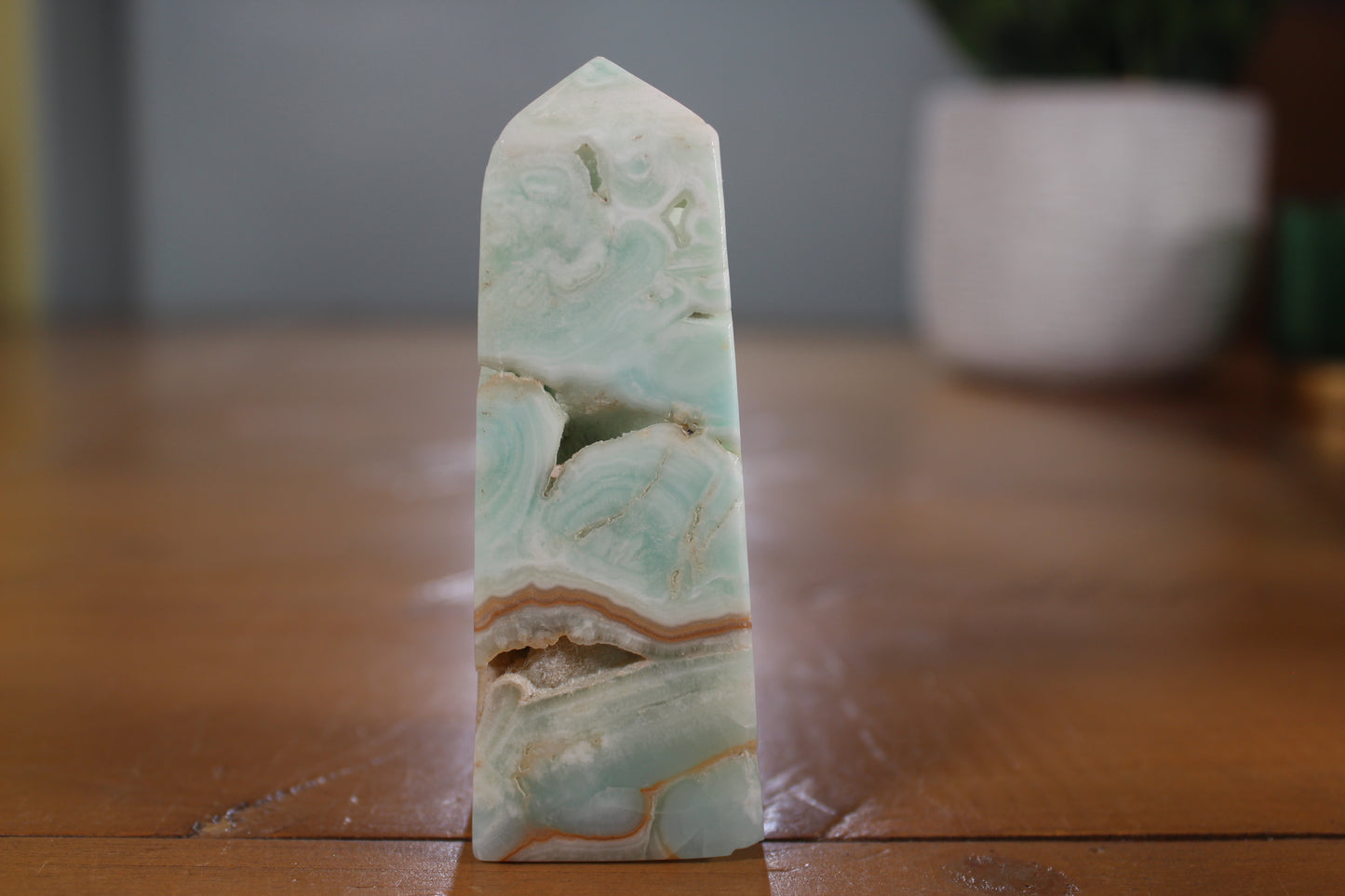 Blue Aragonite / Caribbean Calcite Obelisk (6)