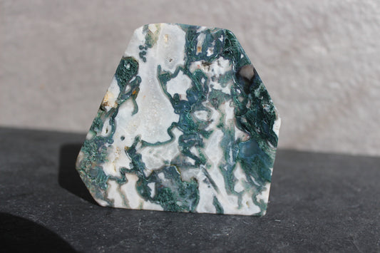 Self Standing Moss Agate Slab | Crystal Slab | Tons of Soul Crystals