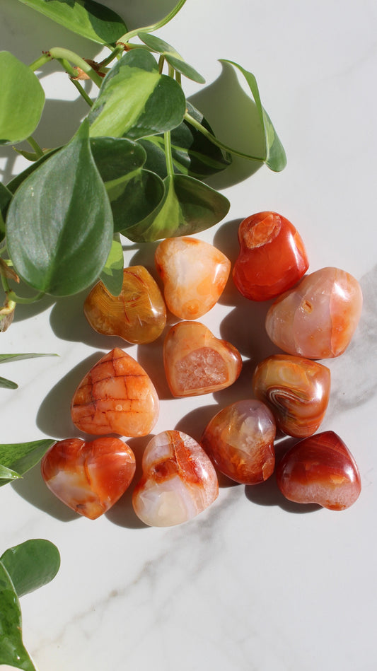 Carnelian Heart | Polished Crystal Heart | Tons of Soul