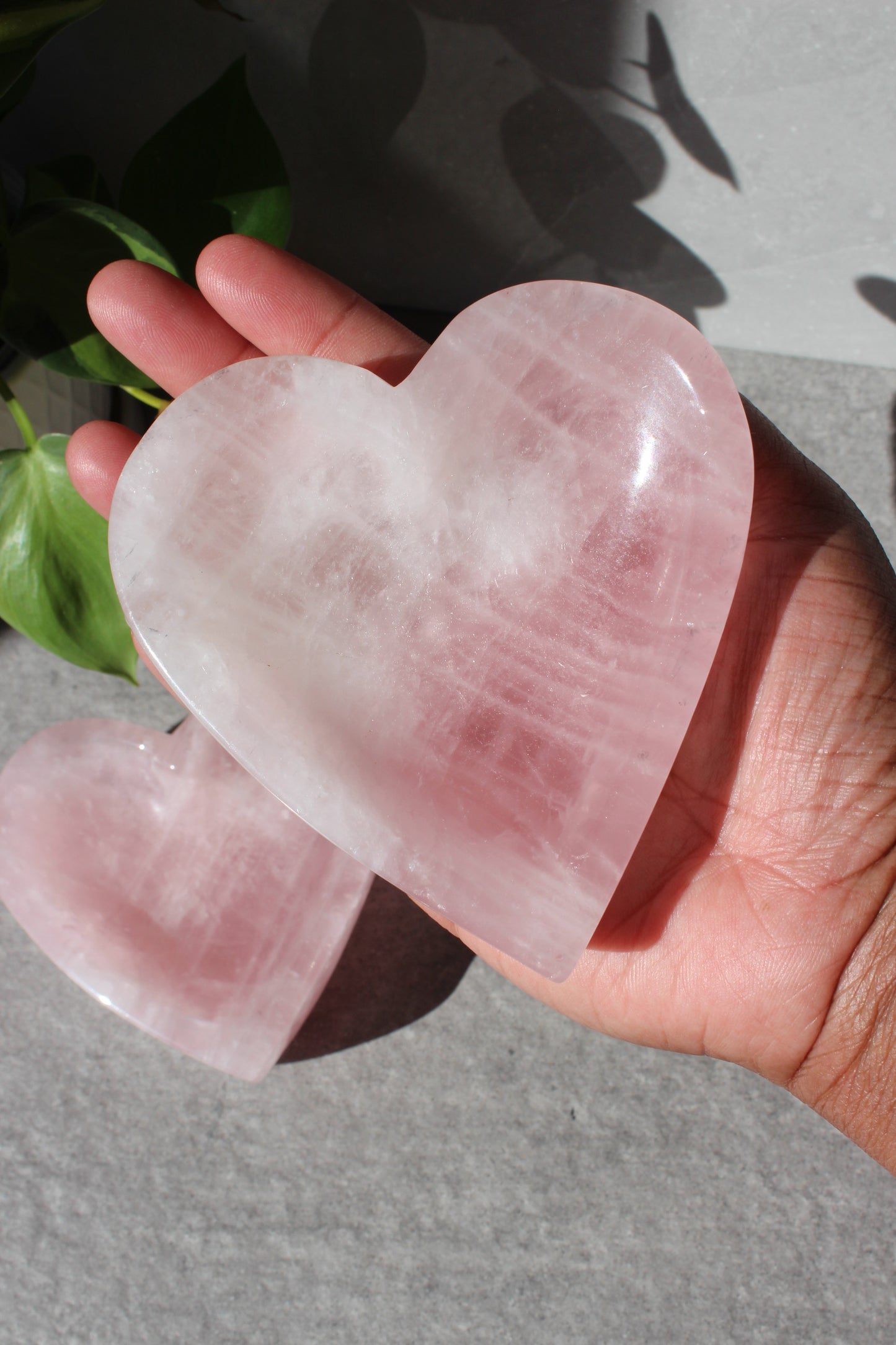 Rose Quartz Heart Shaped Bowl | Rose Quartz Trinket Dish | Tons of Soul