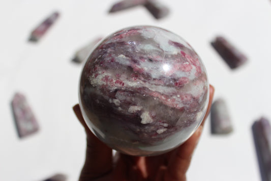 Pink Tourmaline and Lepidolite Sphere