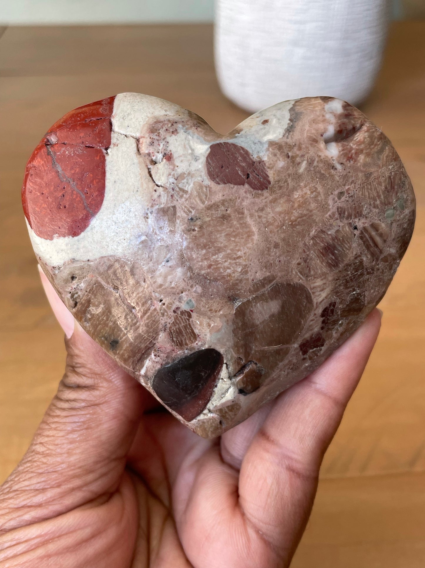“Heart on the sleeve” Pudding Stone Heart (1)