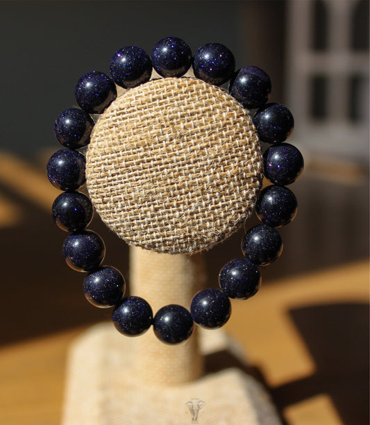 Blue Goldstone Bracelet 10mm | Crystal Bracelet | Tons of Soul