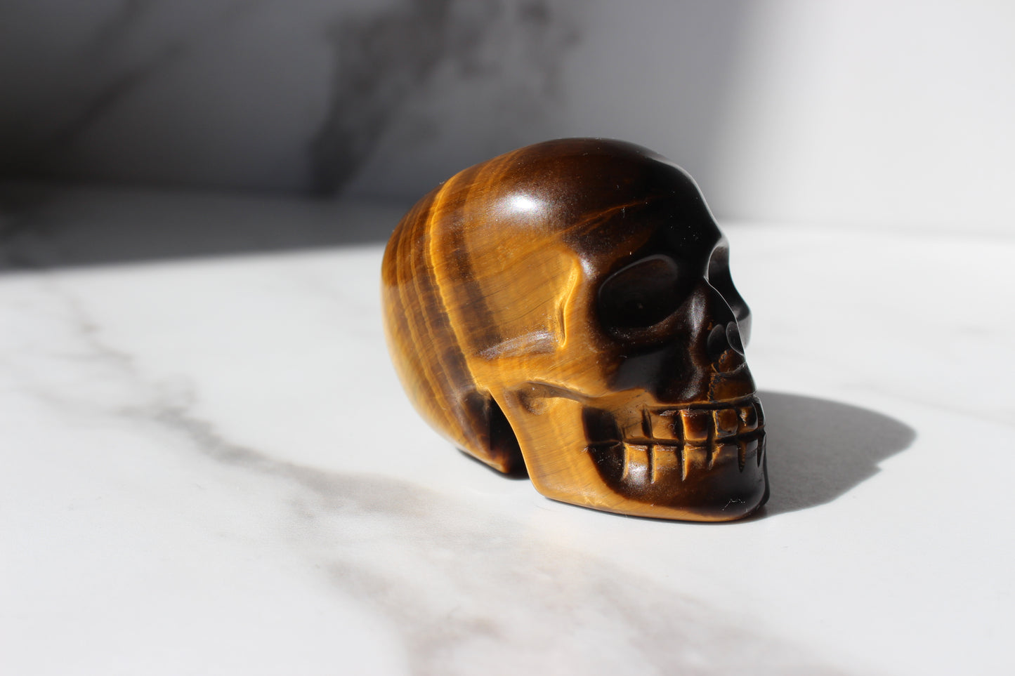 Tiger Eye Skull Figurine | Tons of Soul