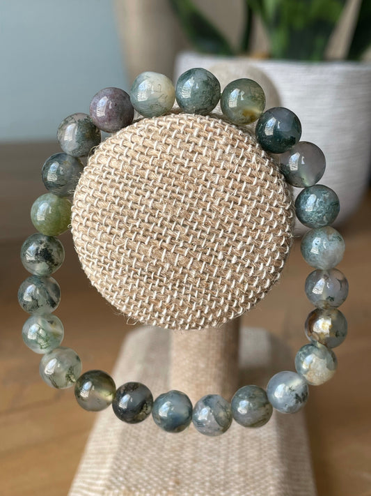 Moss Agate Bracelet 8mm