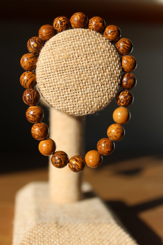 Calligraphy Stone 8mm Bracelet | Miriam Stone Bracelet | Tons of Soul