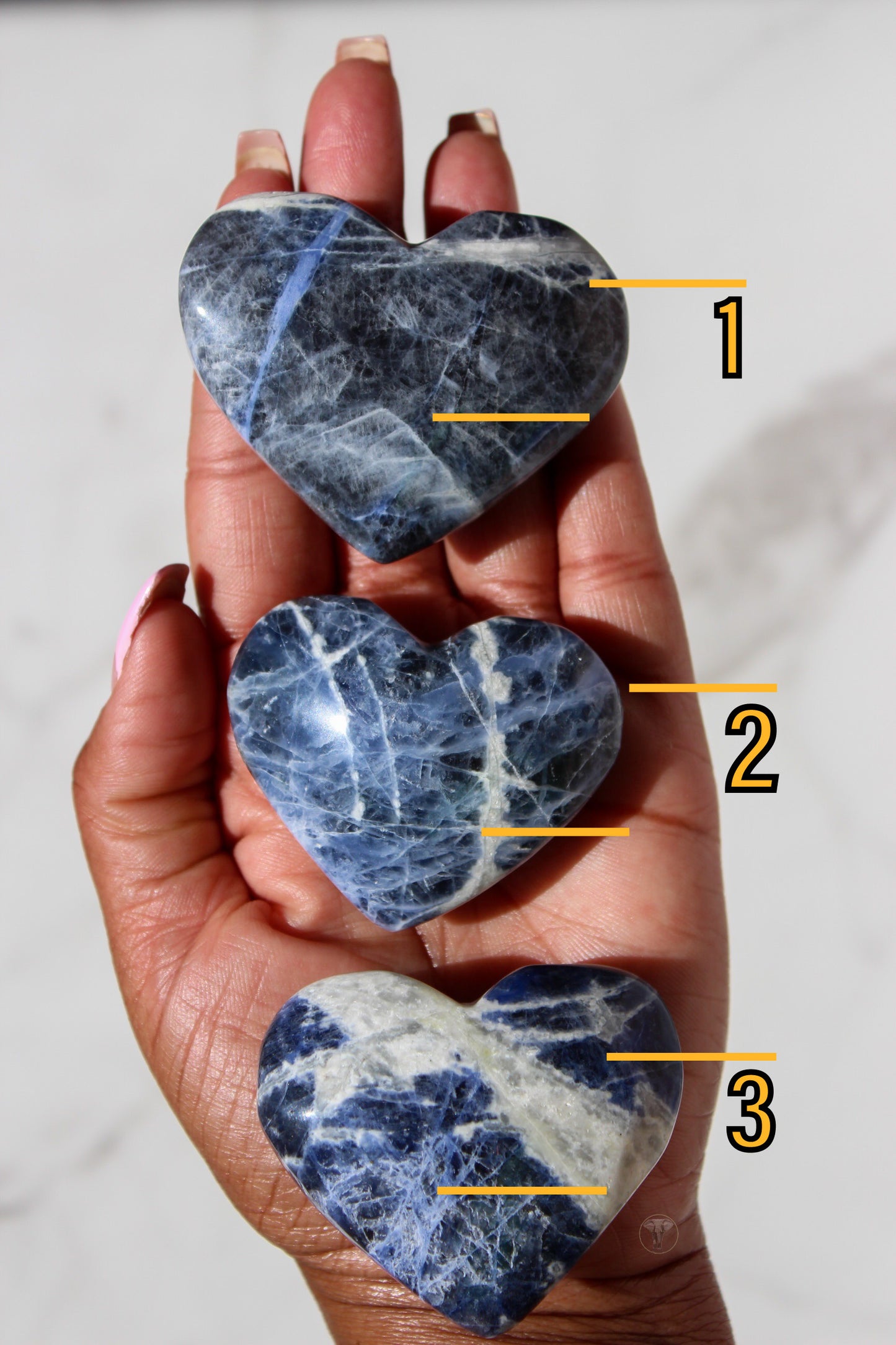 Sodalite Heart Shaped Crystal | Polished Sodalite Heart | Crystals