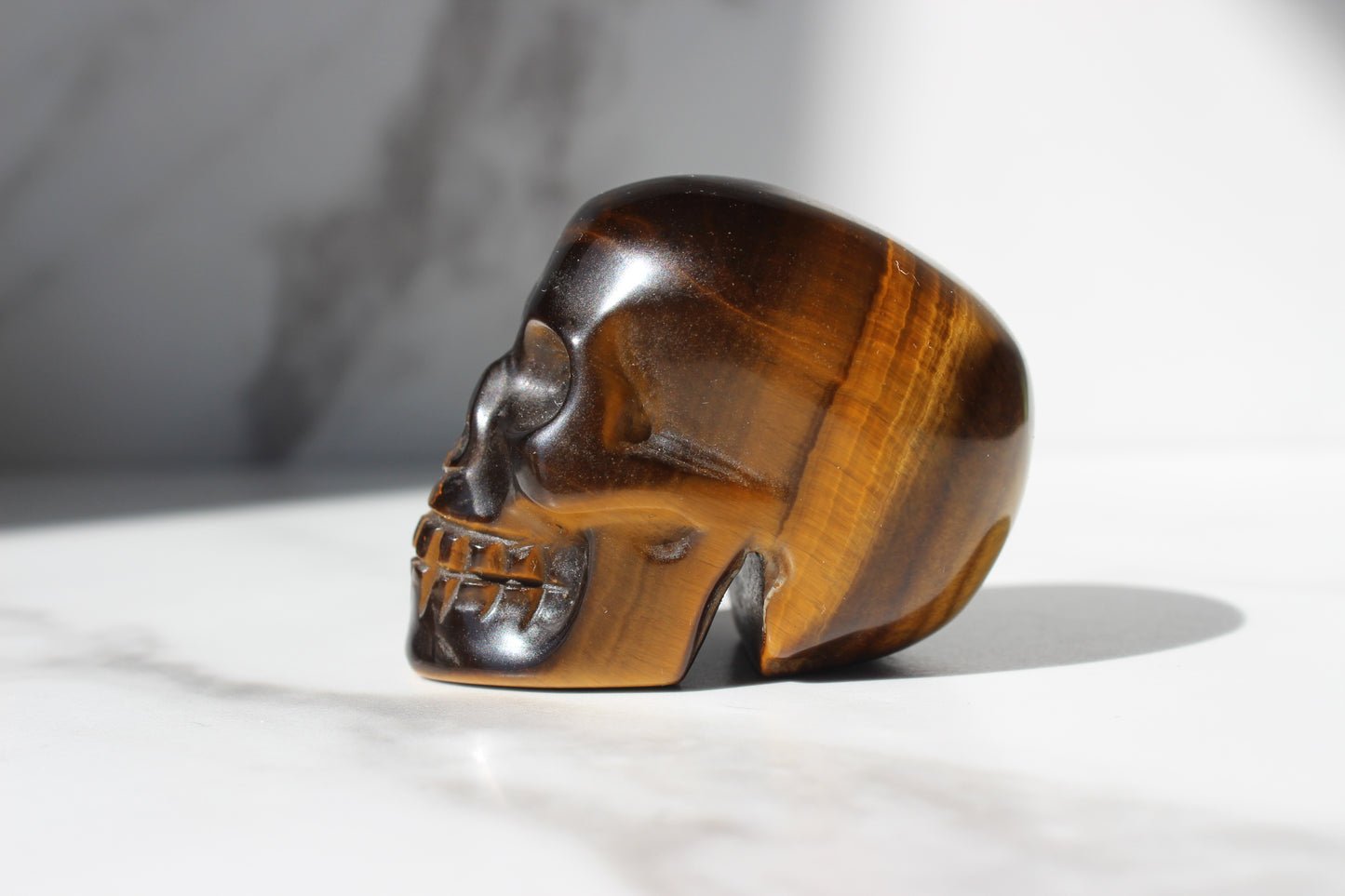 Tiger Eye Skull Figurine | Tons of Soul