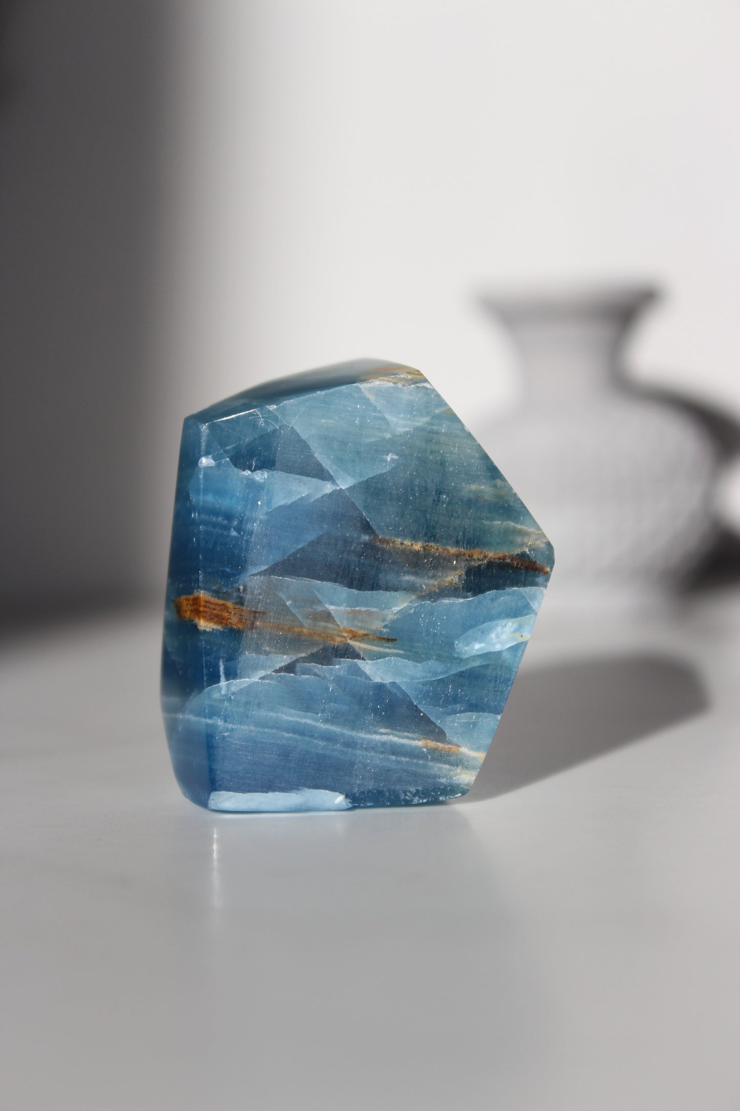 High Grade Lemurian Aquatine Calcite Polished Freeform | Blue Calcite Gem | Crystal Blue Onyx | Tons of Soul