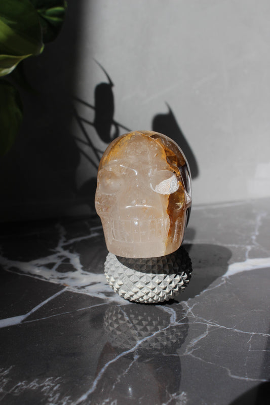 High Grade Golden Healer Skull | Crystal Skull | Crystal Carving | Tons of Soul