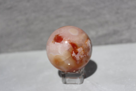 Carnelian Flower Agate Sphere | Crystal Sphere | Tons of Soul