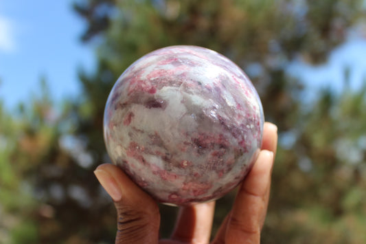 Pink Tourmaline and Lepidolite Sphere