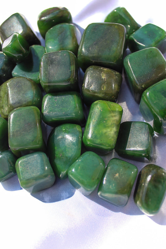 Beautiful Nephrite Jade Tumbled Stone | Large and Chunky Jade Tumbled Stone