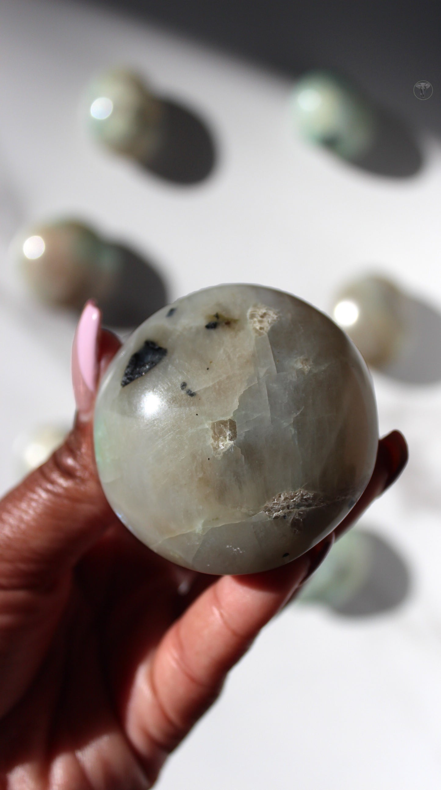 Garnierite Palmstone | Green Moonstone Palmstone | Tons of Soul Crystals