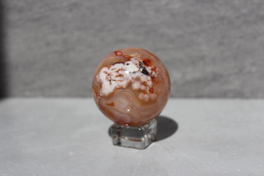 Carnelian Flower Agate Sphere | Crystal Sphere | Tons of Soul