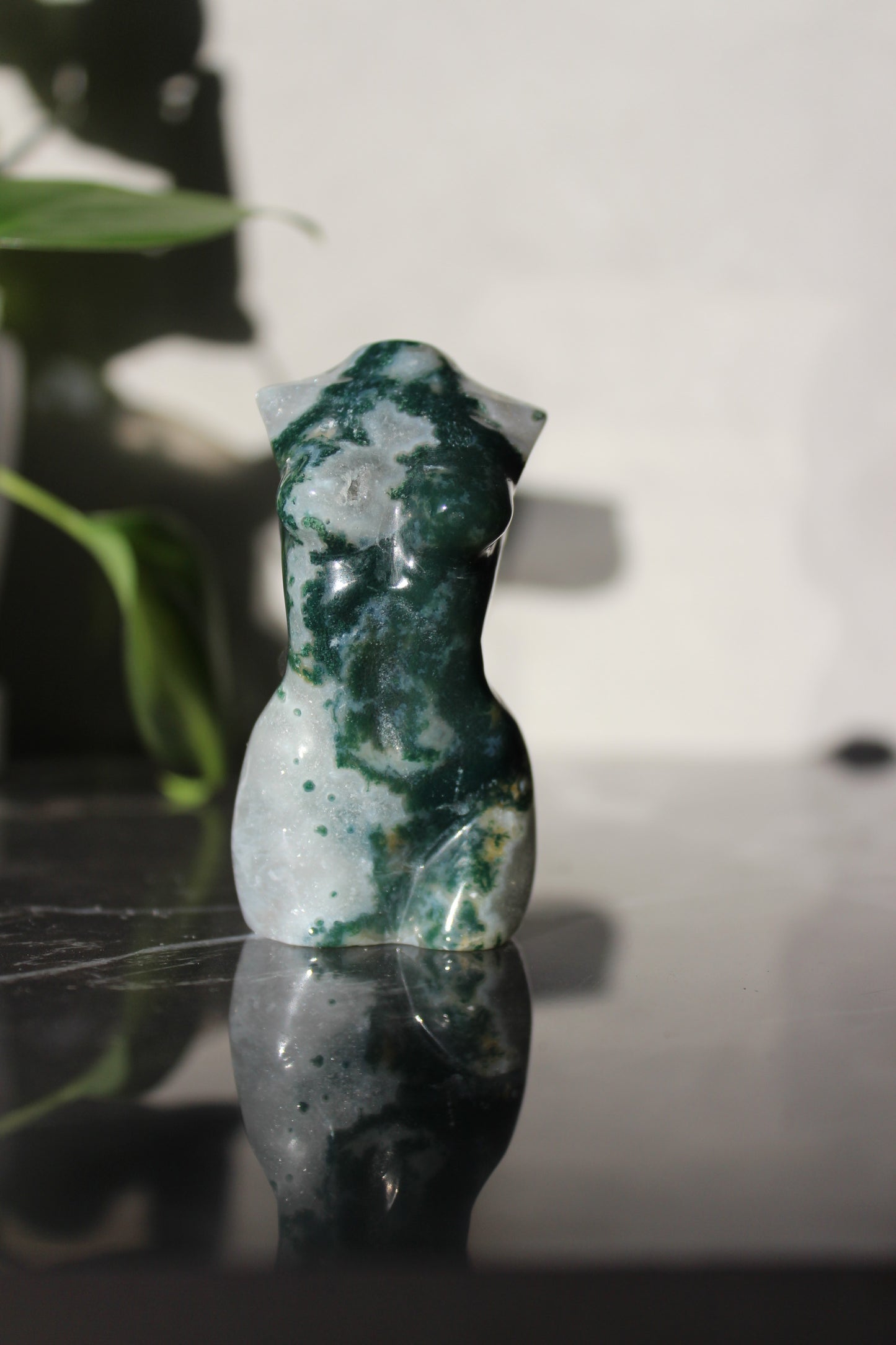 Moss Agate Goddess Model | Crystal Body Carving | Crystal Female Torso | Tons of Soul