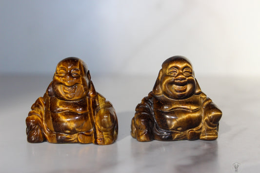 Tiger Eye Happy Laughing Buddha Figurine