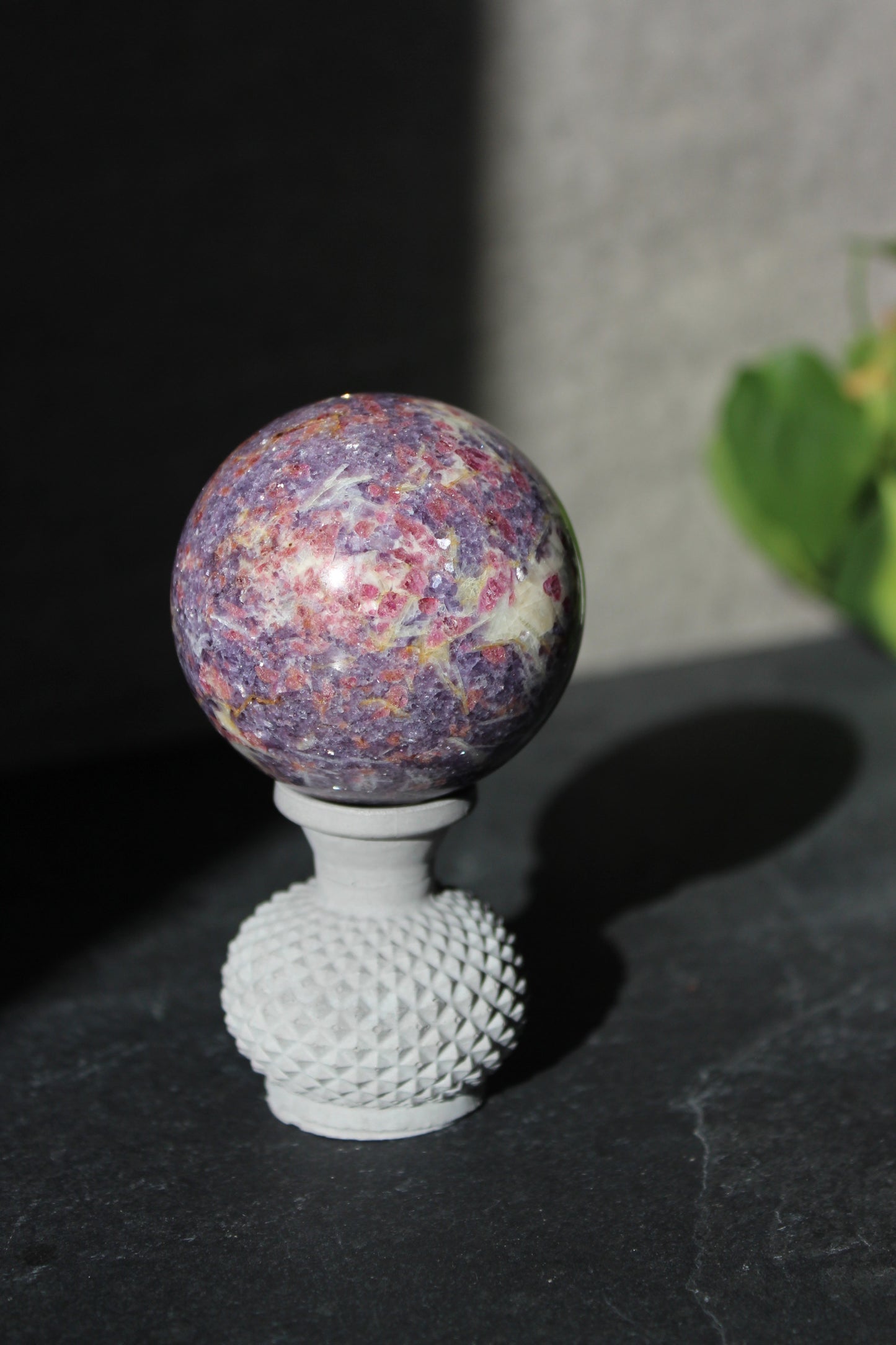 Unicorn Stone Sphere | Lepidolite, Pink Tourmaline, Smoky Quartz, Clevelandite Sphere | Pegmatite Sphere | Crystal Ball | Tons of Soul