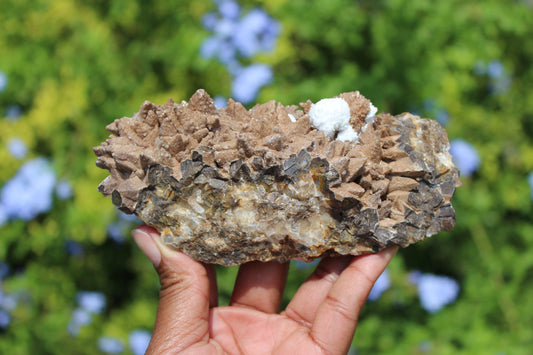 Dogtooth Calcite with Purple Fluorite Specimen
