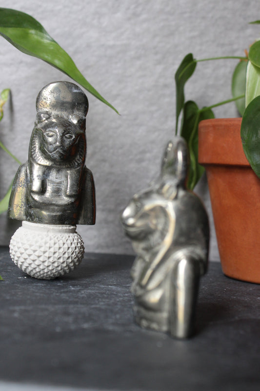 Pyrite Sekhmet Goddess Statue | Egyptian Goddess | Warrior and Healing Goddess | Tons of Soul