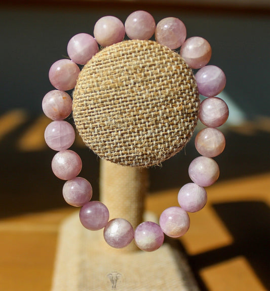 Kunzite Bracelet 10mm Crystal Bracelet