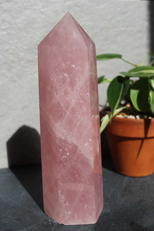 Large Rose Quartz Tower | Rose Quartz Point | Tons of Soul