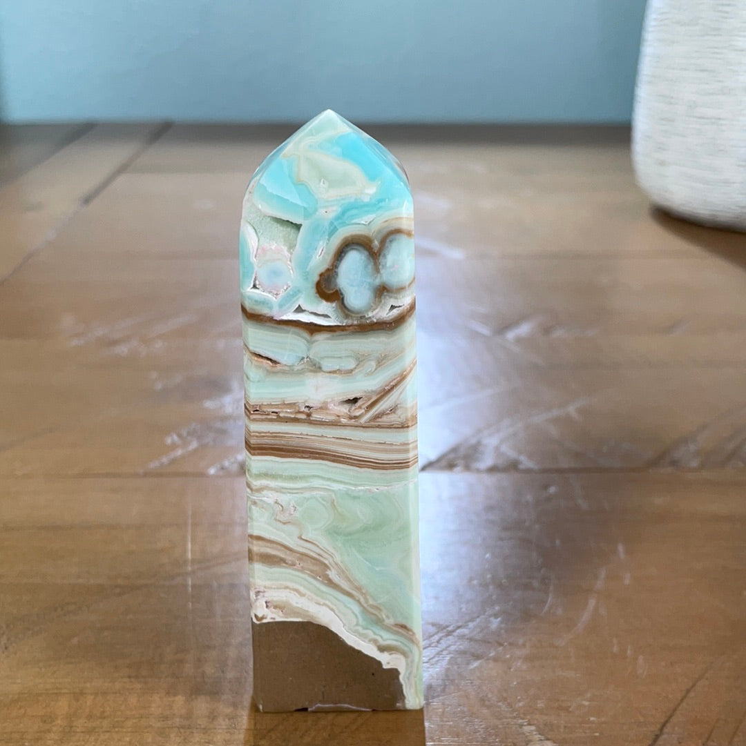 Blue Aragonite / Caribbean Calcite Obelisk (7)