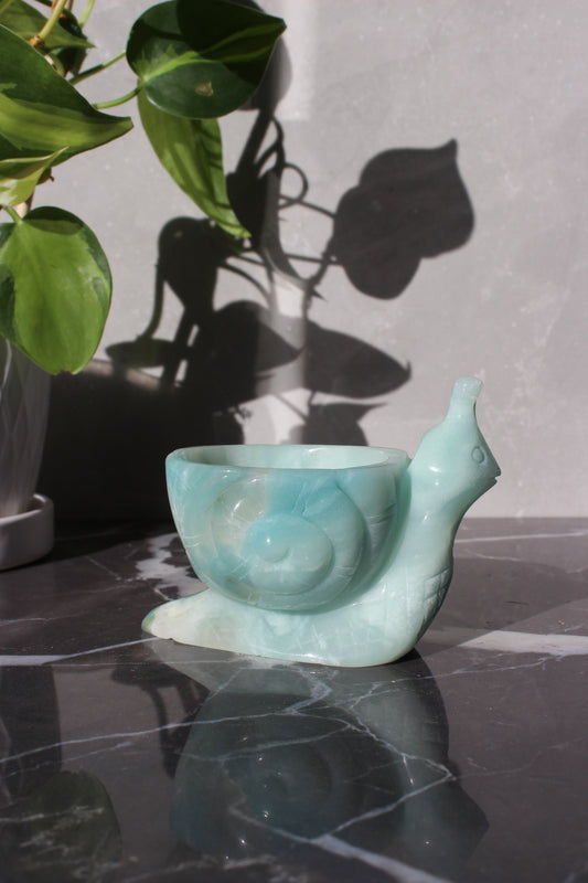 Amazonite Snail Bowl | Crystal Bowl |  Tons of Soul