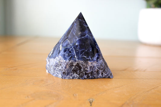Sodalite Polished Top, Raw Sides Point (1)