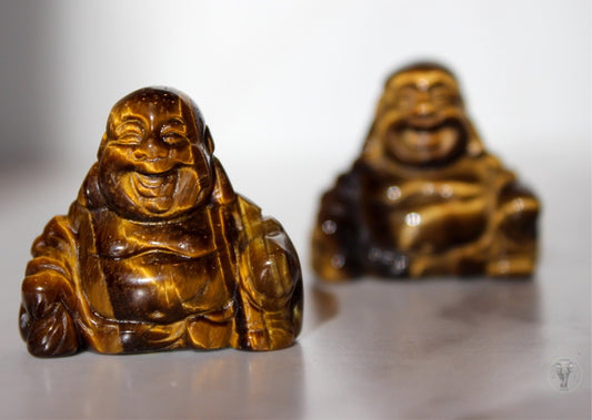 Tiger Eye Happy Laughing Buddha Figurine