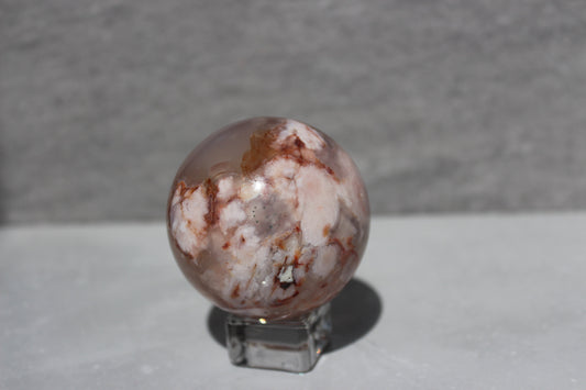 Carnelian Flower Agate Sphere | Crystal Sphere | Tons of Soul