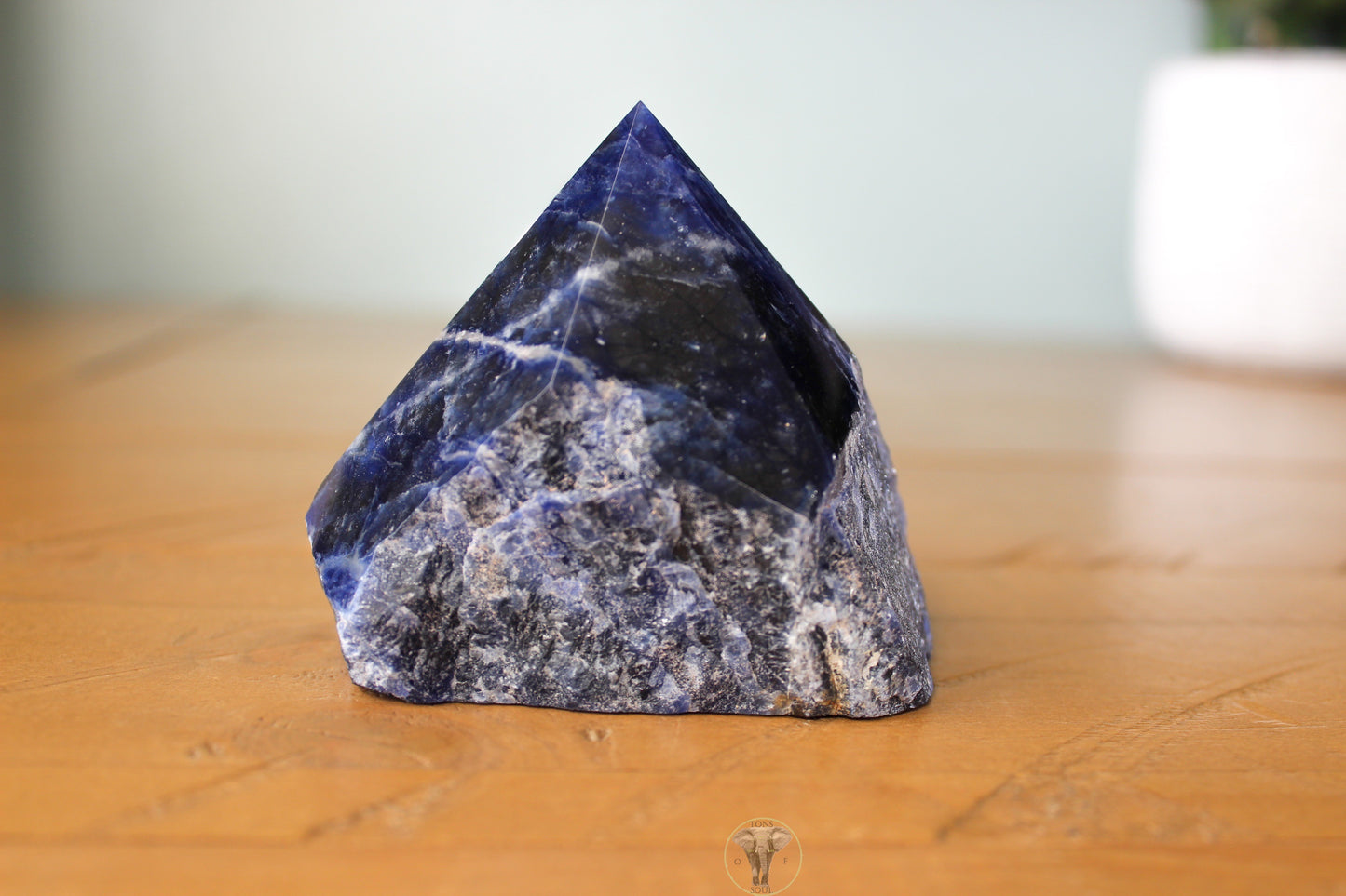 Sodalite Polished Top, Raw Sides Point (#2)