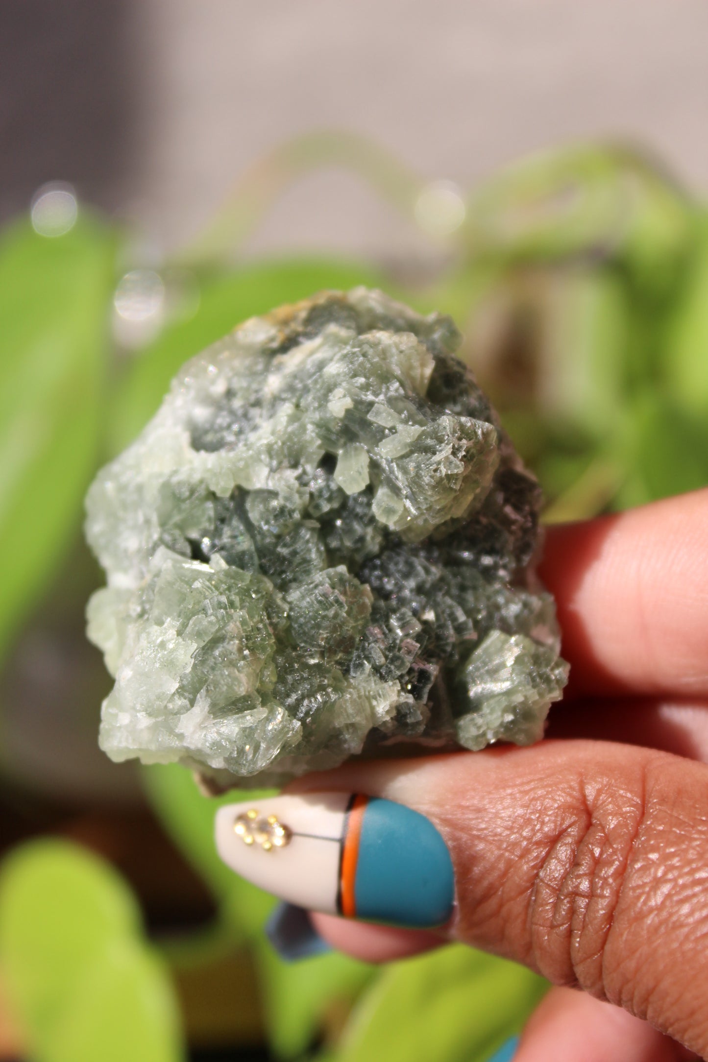 Prehnite and Epidote with Actinolite Cluster Specimen - Morocco | Raw Crystals | Tons of Soul