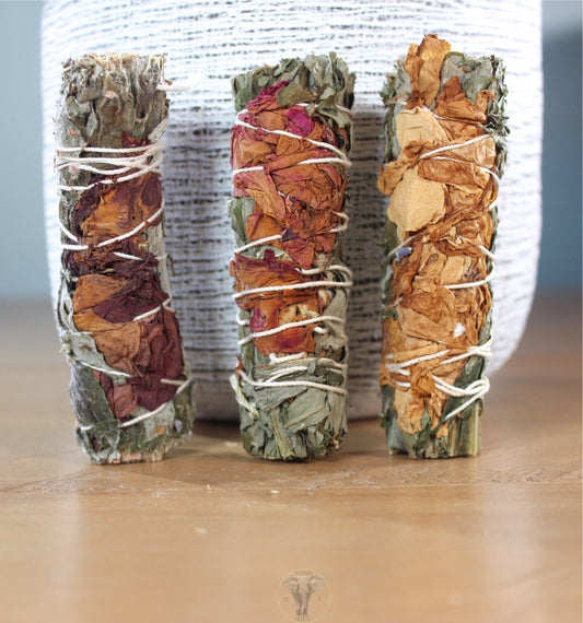 Rose Petals and Mugwort Bundle Wand