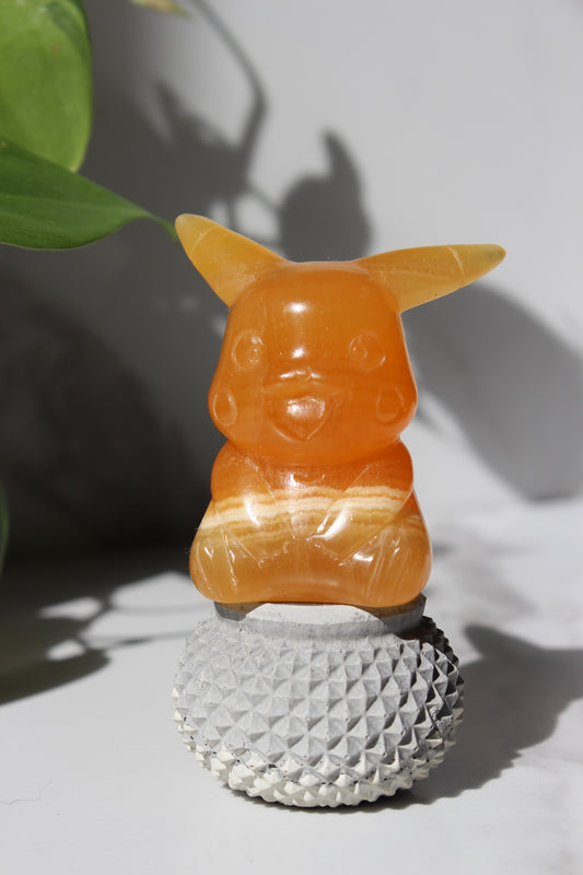 Pokémon Pikachu | Orange Calcite Pikachu | Crystal Carving | Tons of Soul
