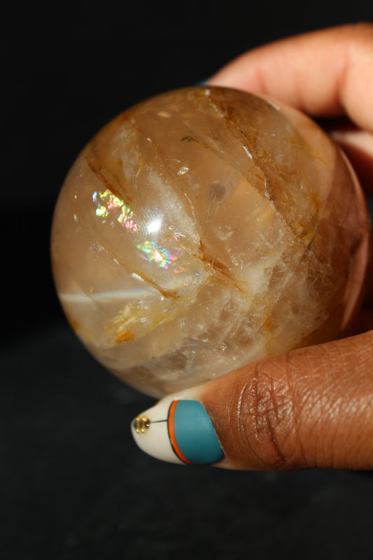 Star Golden Healer Sphere | Star Asterism Sphere | Golden Healer Crystal Ball | Crystal Sphere | Tons of Soul