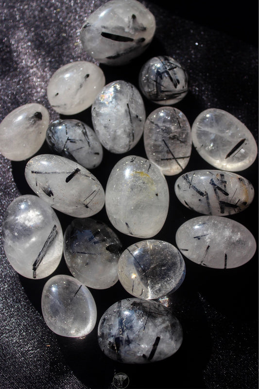 Tourmalated Quartz Tumbled Stone