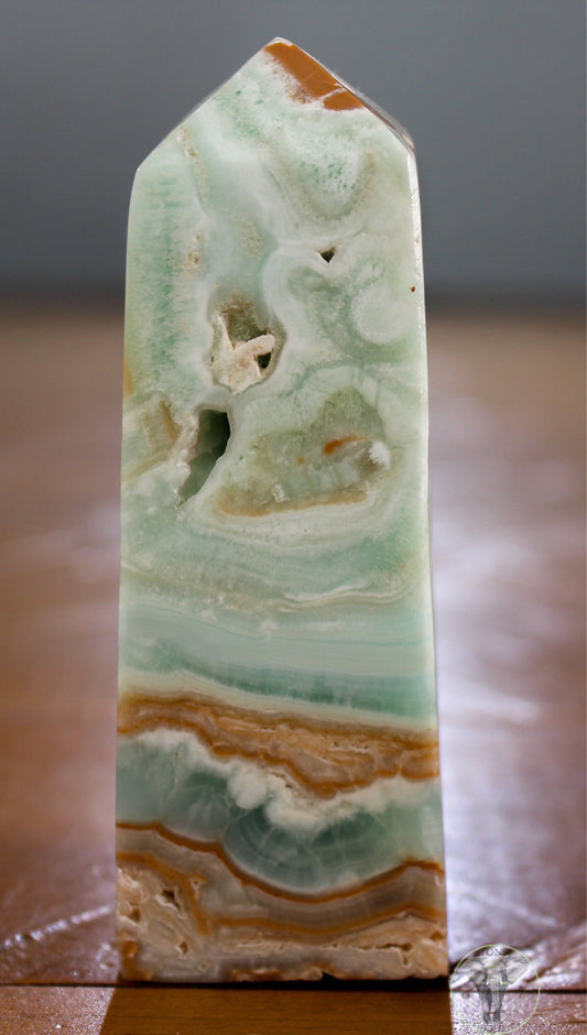 Blue Aragonite / Caribbean Calcite Obelisk (5)