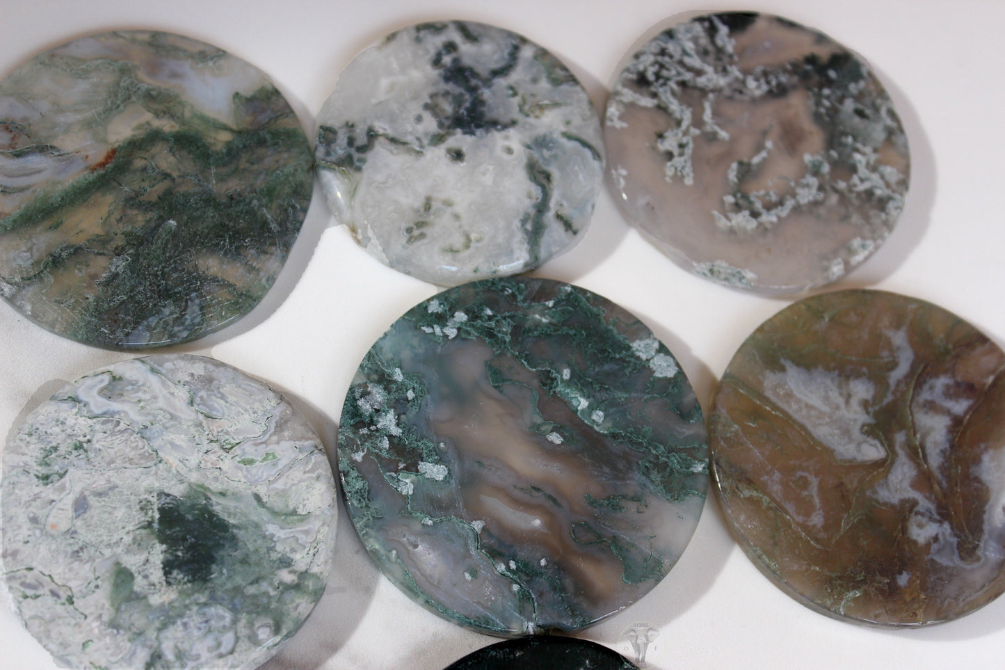 Moss Agate Disc | Flat Round Crystal | Moss Agate Coin | Tons of Soul