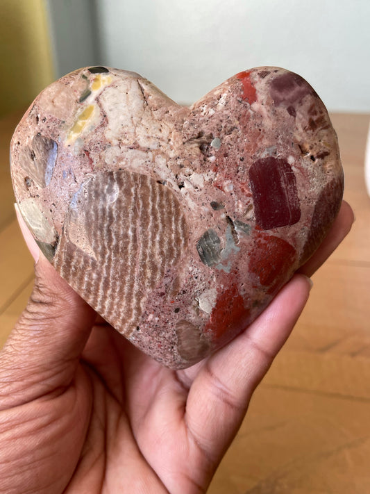 “Wavy” Pudding Stone Heart (5)